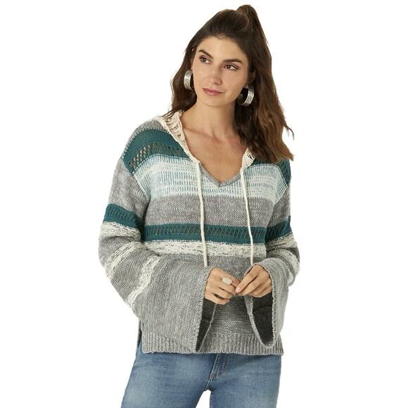 Wrangler Retro Women’s Sweater Sz Small Oversized Bell Sleeve Boho Western - Picture 1 of 10